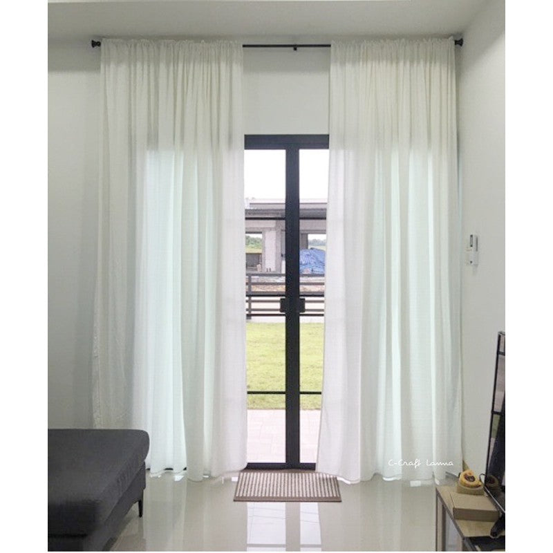 Curtains with tie-backs, 1 pair, white, 110x240 cm