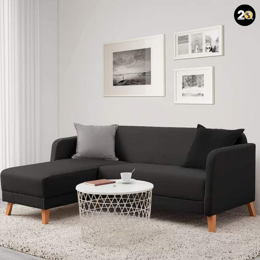 LINANÄS 3-seat sofa, with chaise longue/Vissle dark grey