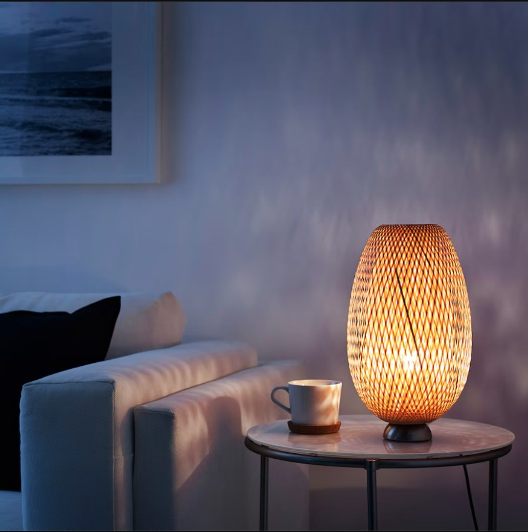 BÖJA Table lamp, bamboo/handmade