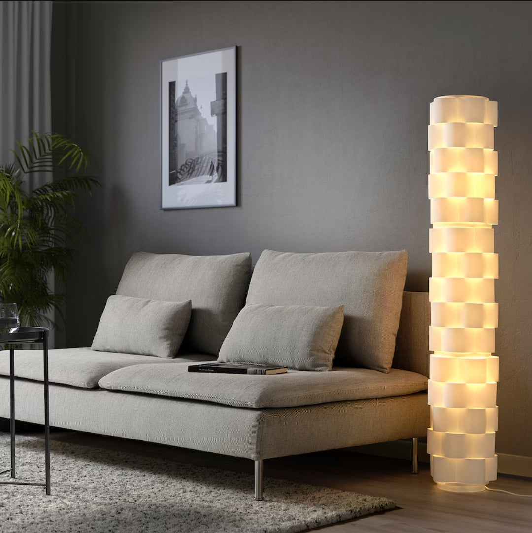 LÅGTRYCK Floor lamp, white, 138 cm