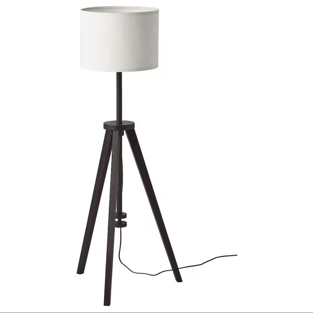 LAUTERS Floor lamp, brown ash/white