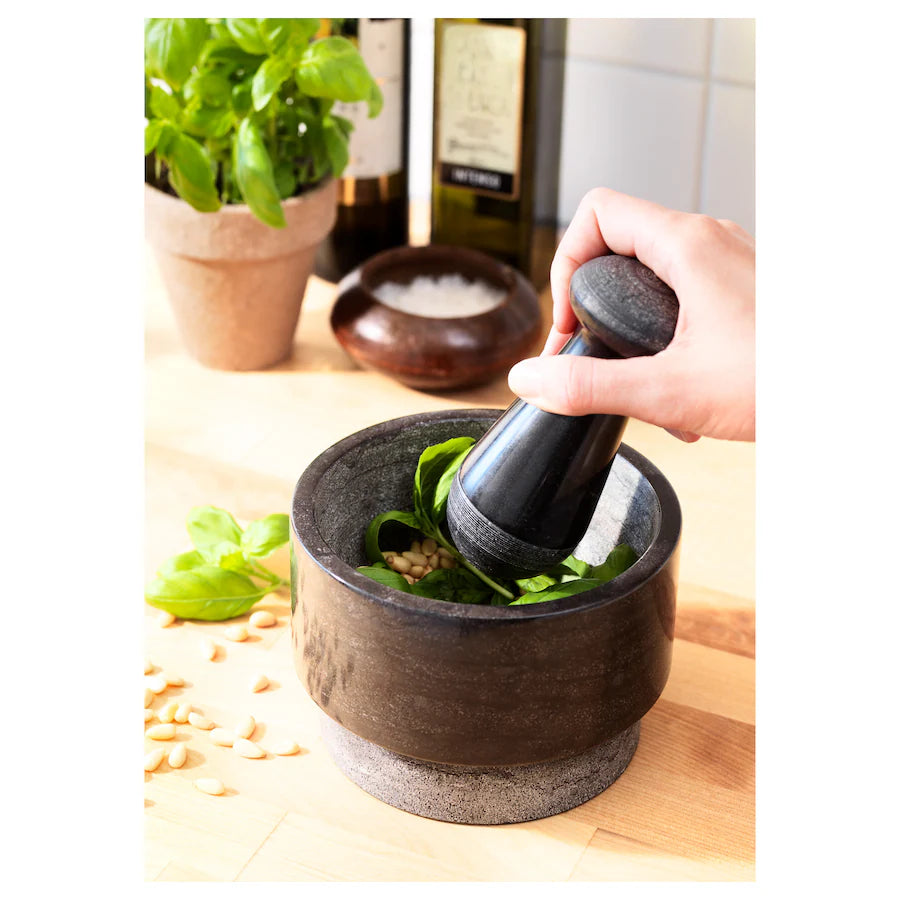 IKEA ÄDELSTEN Pestle and mortar, marble black