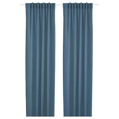 IKEA HILJA Curtains, 1 pair, blue, 145x250 cm