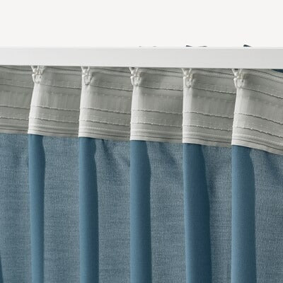 IKEA HILJA Curtains, 1 pair, blue, 145x250 cm