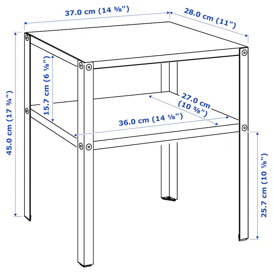 IKEA KNARREVIK Bedside table, bright blue, 37x28 cm