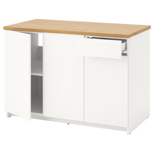 IKEA KNOXHULT Base cabinet with doors and drawer, white, 120 cm