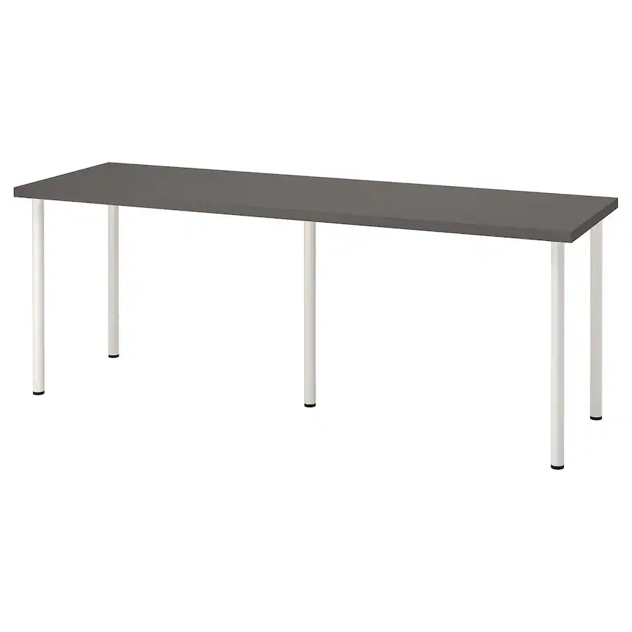 IKEA LAGKAPTEN / ADILS Desk, dark grey/black or white, 200x60 cm