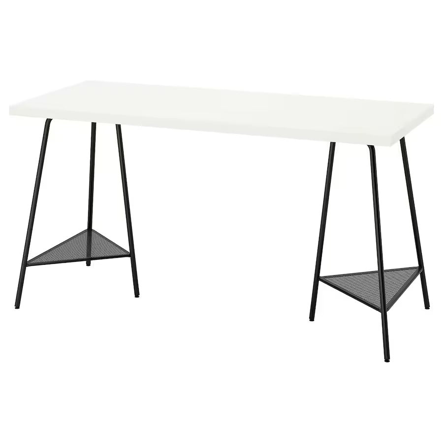 IKEA MELLTORP/TILLSLAG Desk, white/black metal, 125x75 cm