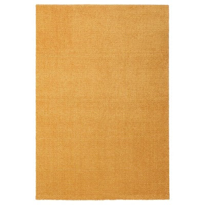 LANGSTED Rug, low pile, yellow, 133x195 cm