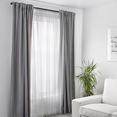 IKEA LILL Net curtains, 1 pair, white, 280x250 cm