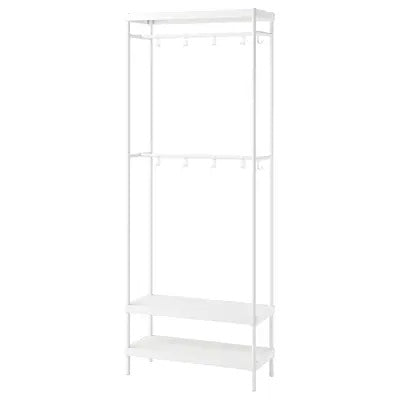 IKEA MACKAPÄR Coat rack with shoe storage unit, white, 78x32x200 cm