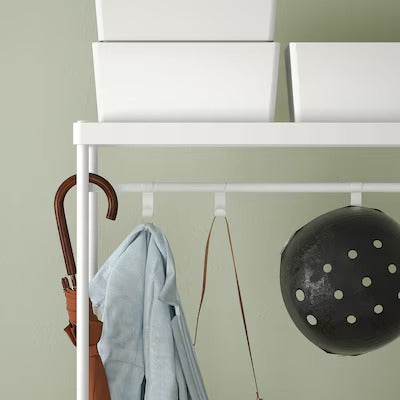 IKEA MACKAPÄR Coat rack with shoe storage unit, white, 78x32x200 cm