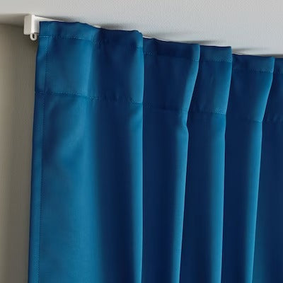 IKEA MAJGULL Block-out curtains, 1 pair, dark blue, 145x250 cm