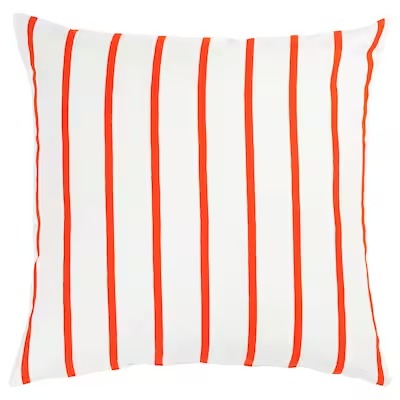 IKEA NICKFIBBLA Cushion cover, white orange/stripe, 50x50 cm