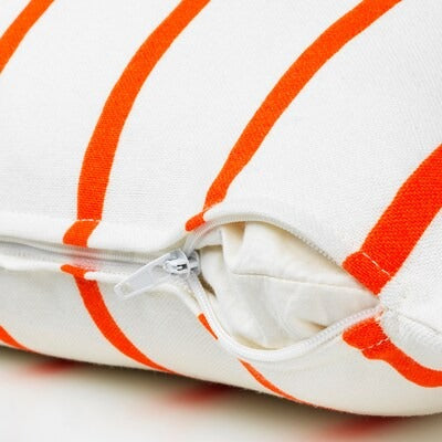 IKEA NICKFIBBLA Cushion cover, white orange/stripe, 50x50 cm