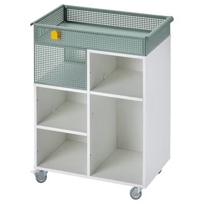 IKEA ÖVNING Trolley, white/grey-green, 54x33 cm