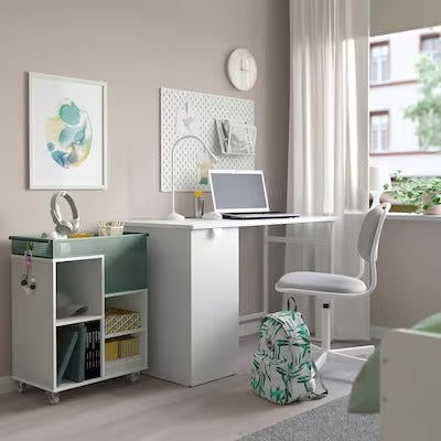 IKEA ÖVNING Trolley, white/grey-green, 54x33 cm