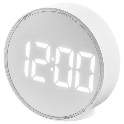 IKEA PLUGGET Alarm clock, white, 11 cm