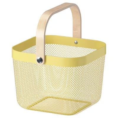 IKEA RISATORP Basket, light yellow, 25x26x18 cm