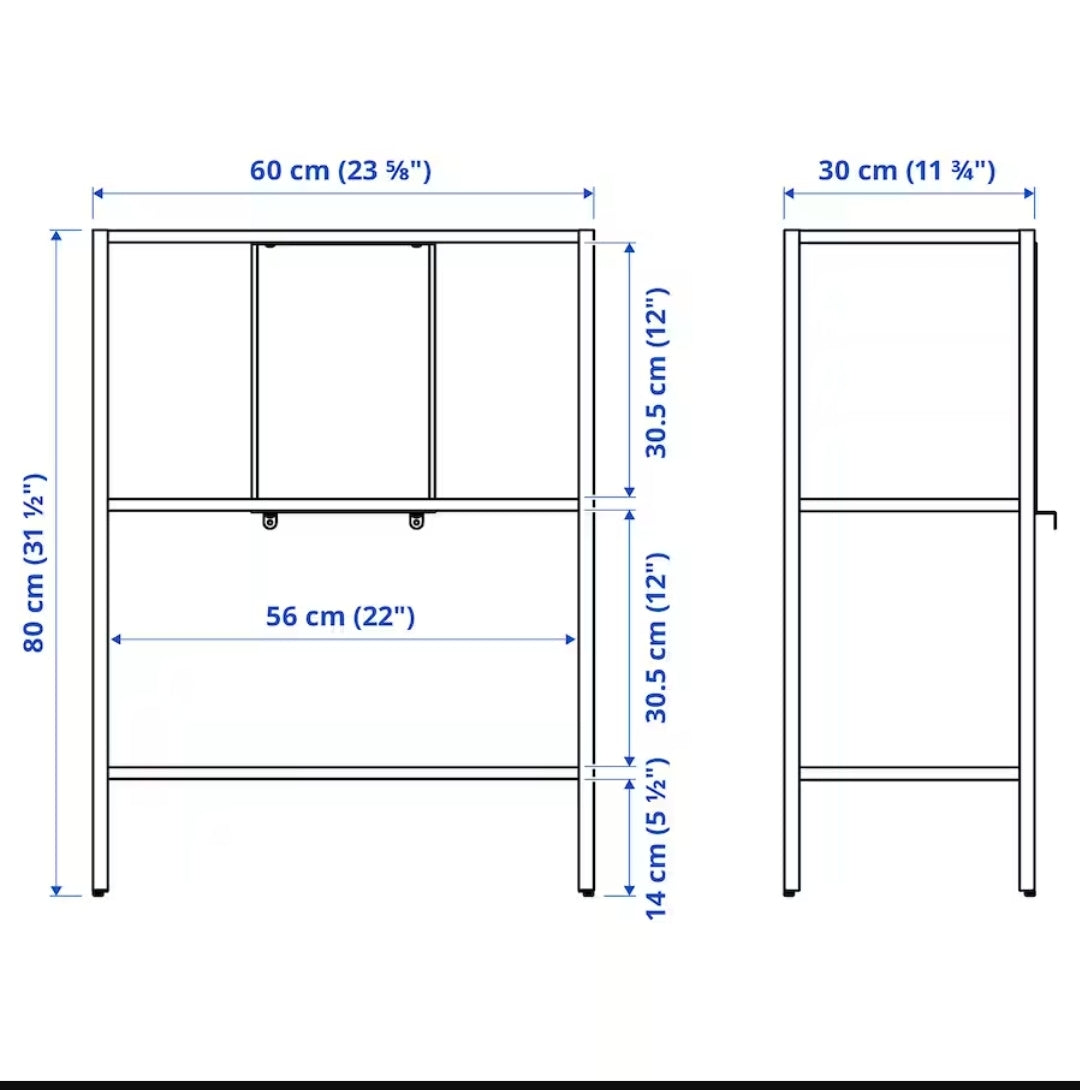 IKEA BAGGEBO Shelving unit, red, 60x30x80 cm