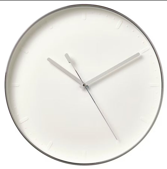 MALLHOPPA Wall clock, silver-colour, 35 cm