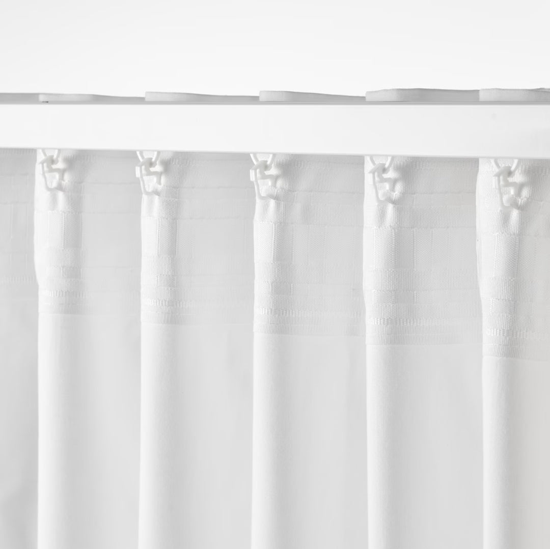 MOALISA Curtains, 1 pair, white/black, 145x250 cm