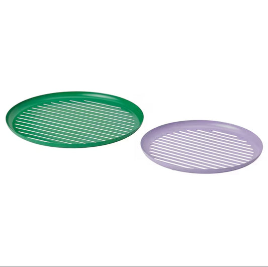 TESAMMANS Tray, set of 2, green/lilac