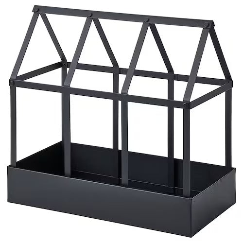 IKEA SENAPSKÅL Decoration greenhouse, in/outdoor black, 34 cm