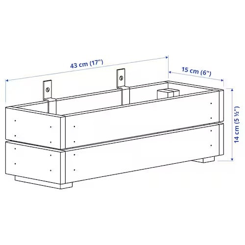 IKEA STJÄRNANIS Flower box, outdoor acacia, 43x15 cm