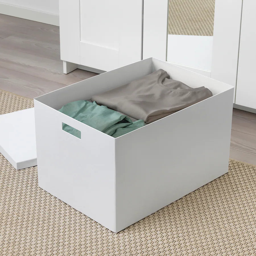 TJENA Storage box with lid, white - IKEA
