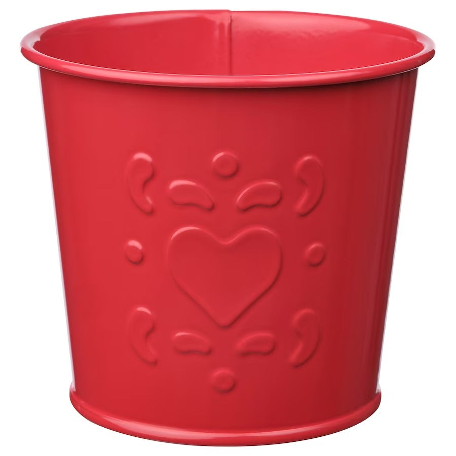 IKEA VINTERFINT Plant pot, heart pattern red, 9 cm