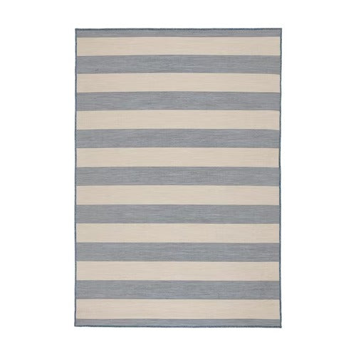 IKEA  VRENSTED Rug flatwoven, in/outdoor, beige/light blue, 133x195 cm