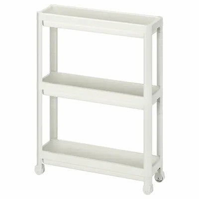 IKEA VESKEN Trolley, white, 54x18x71 cm