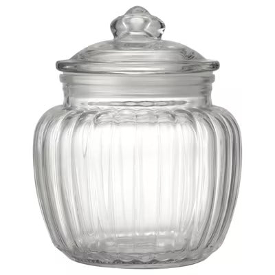 IKEA KAPPROCK - Jar with lid, clear glass, 0.6 L