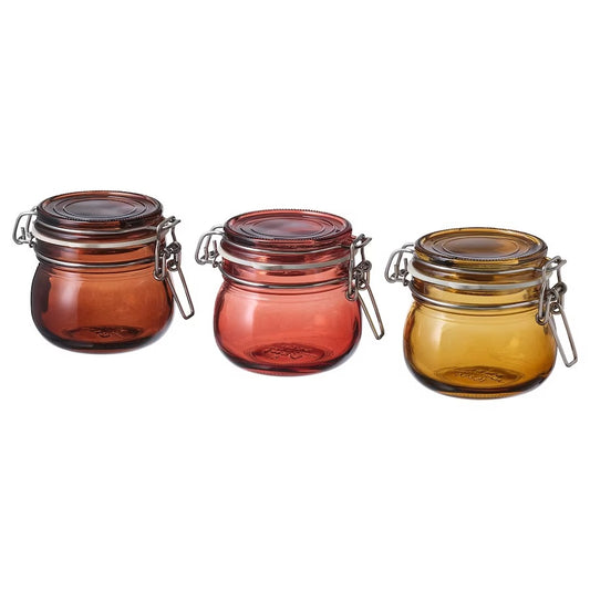 IKEA KRÖSAMOS Jar with lid, multicolour, 13 cl