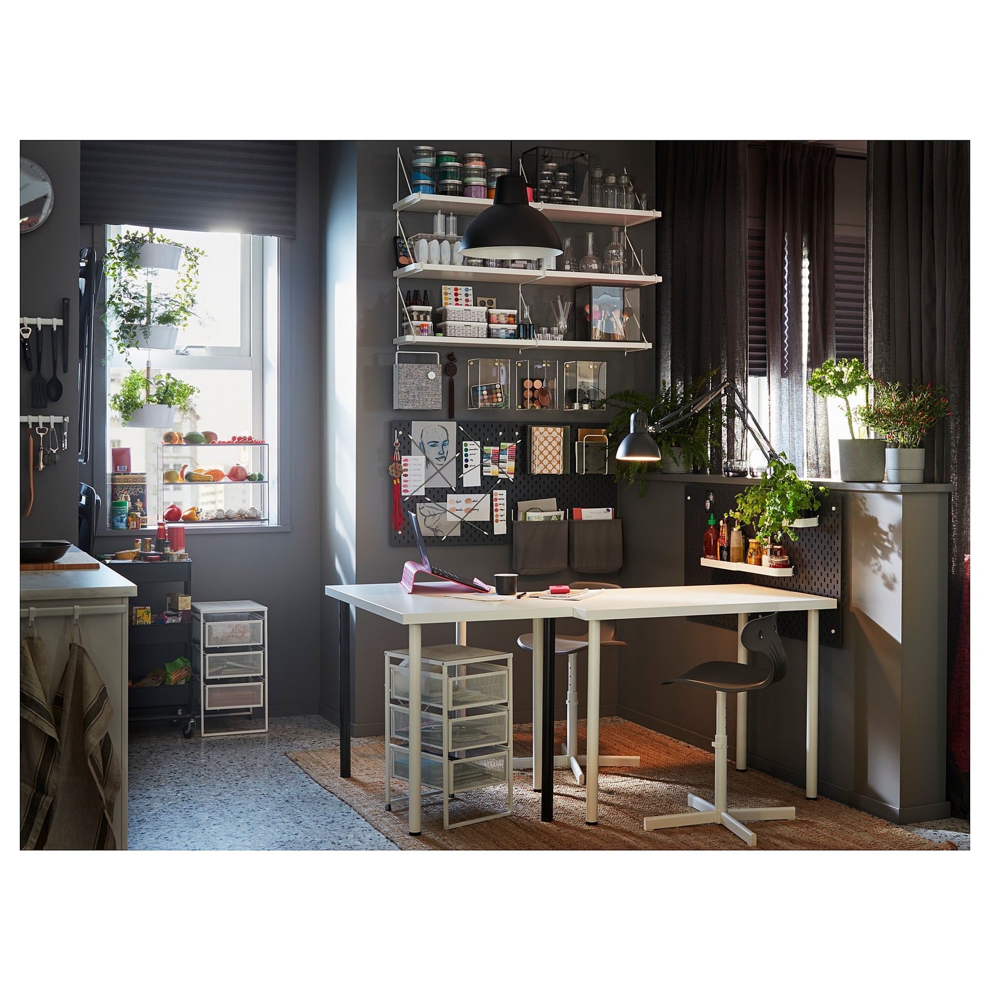 LAGKAPTEN / TILLSLAG desk, white, 200x60 cm - IKEA